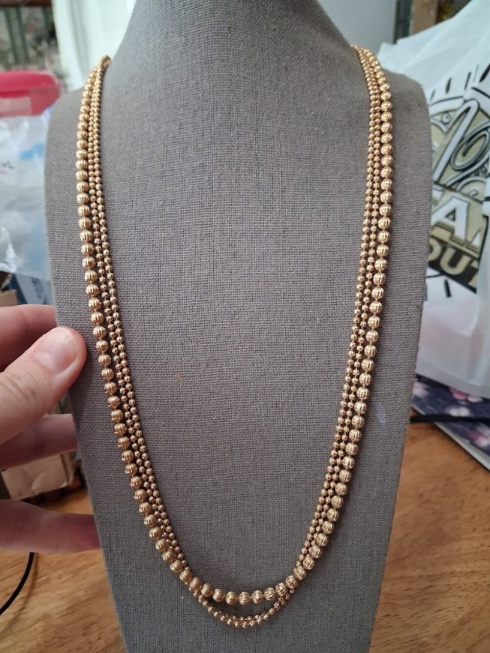 Long 50 inch Monet multistrand necklace